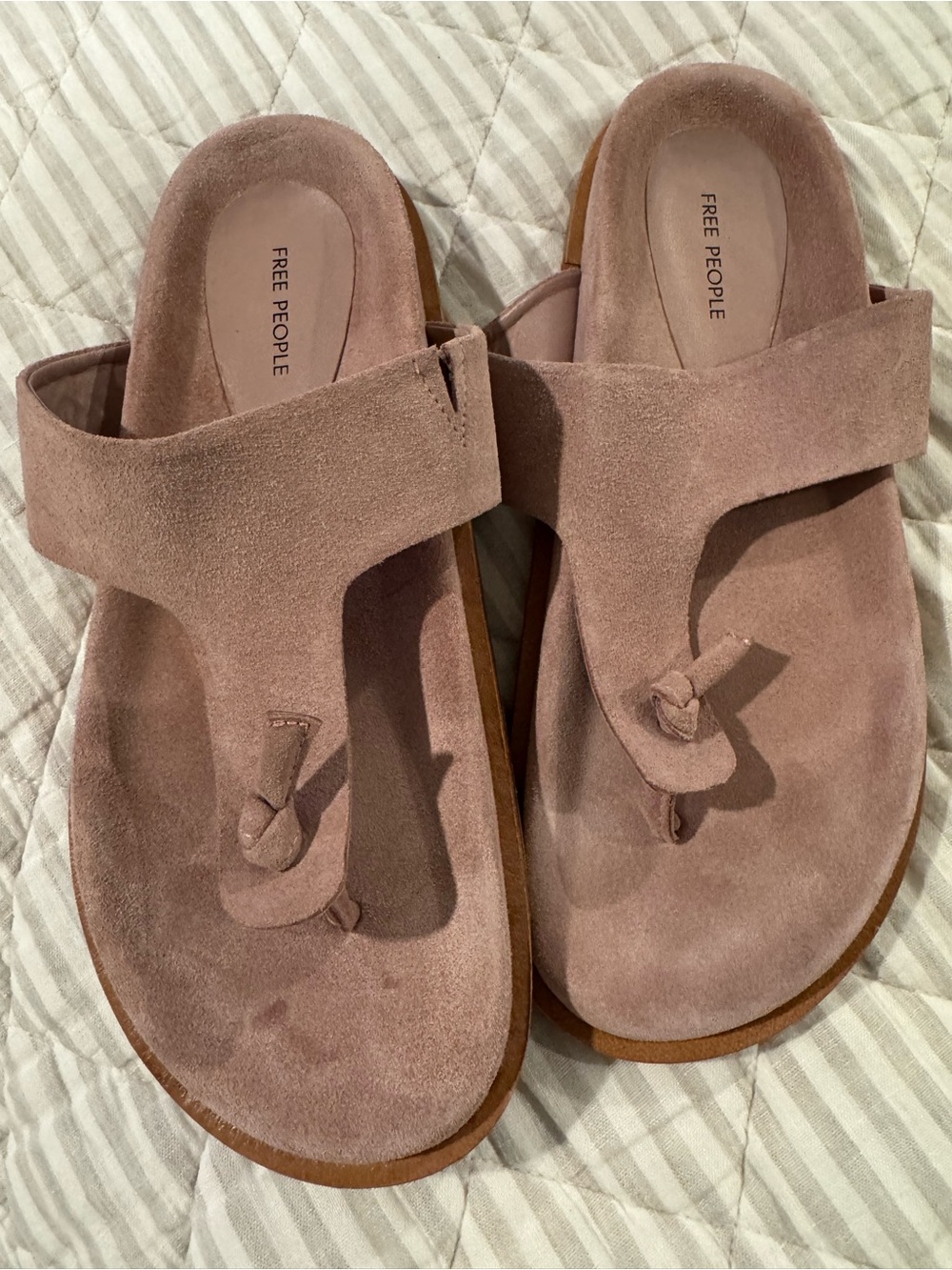 Free People Mika Suede Footbed Sandals - Picture 1 of 9